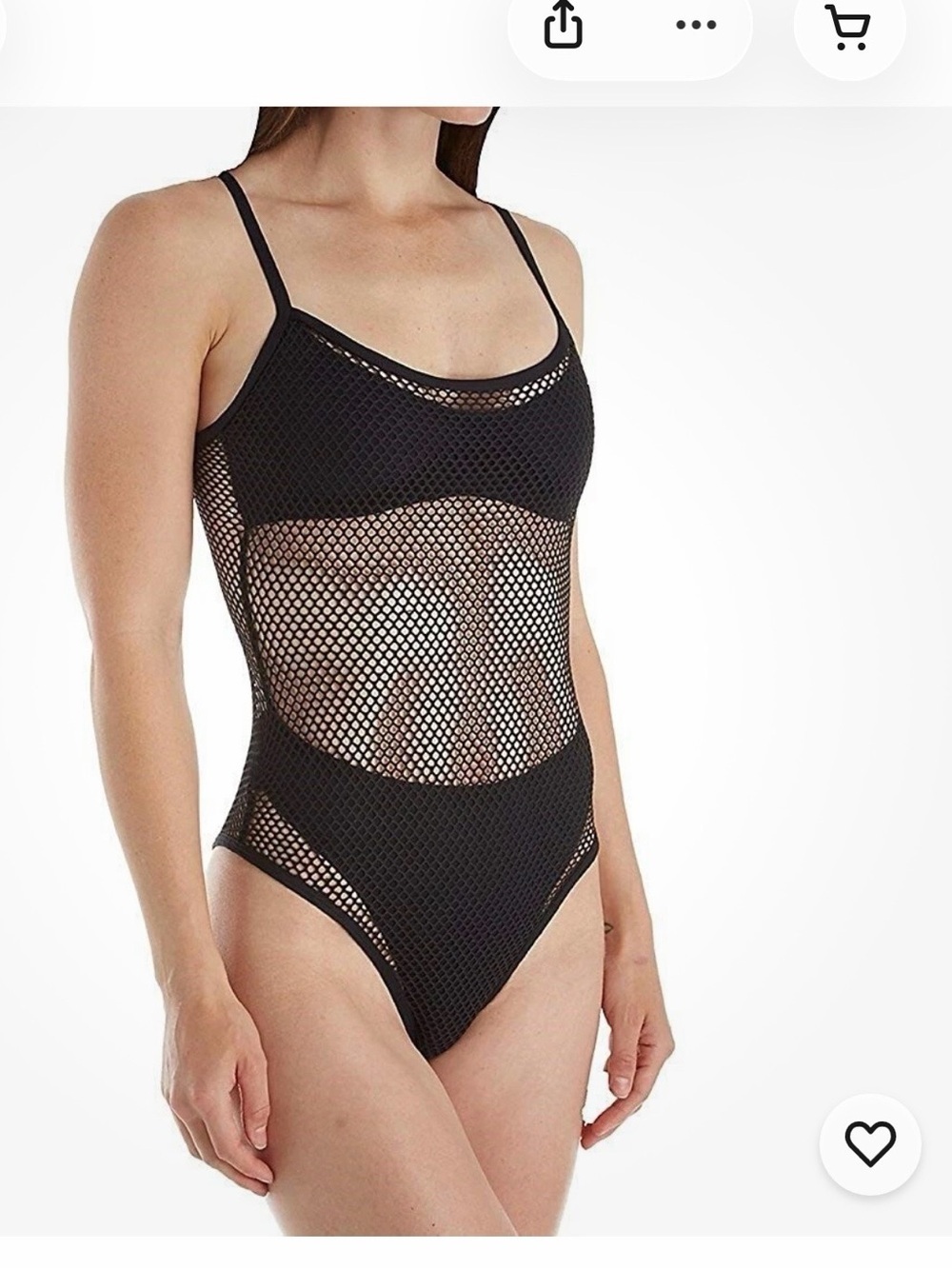 l*space Black Mesh One-Piece Swim Suit 0409